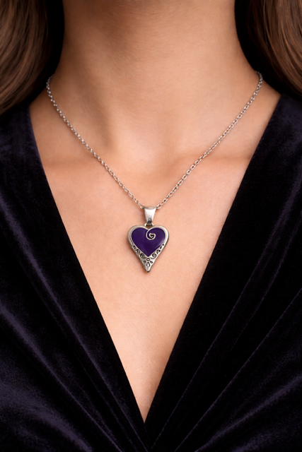 Handcrafted Heart Pendant with Custom Resin Centre