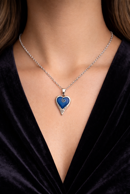 Handcrafted Heart Pendant with Custom Resin Centre