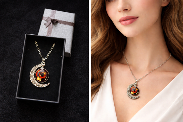 Crescent Moon Pendant Necklace